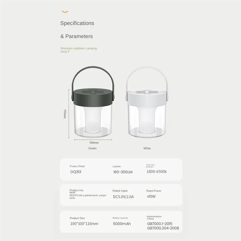 Лампа-уничтожитель комаров Lillili LED для кемпинга, рыбалки, палаток, для использования в помещении и на улице, цвет: армейский зеленый (art.: 3920dbc7fa111) - 3920dbc7fa111