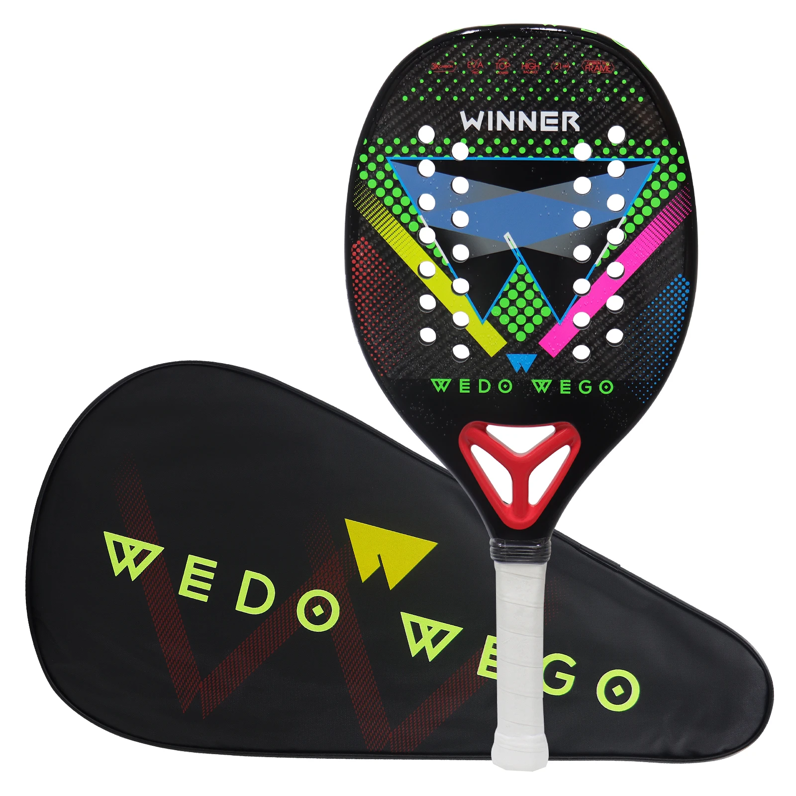 Ракетка для пляжного тенниса 3K/12K/Кевлар с лицом из углеродного волокна