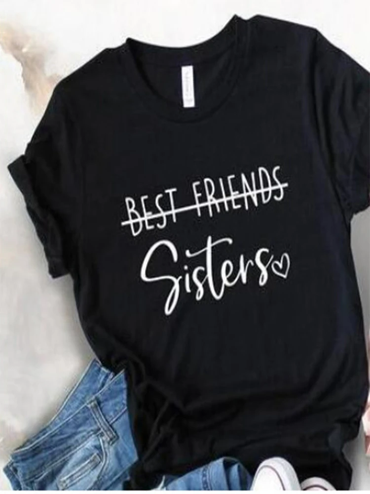 

Лучшие друзья, сестры, летние топы, футболки для женщин 2022, футболка с коротким рукавом