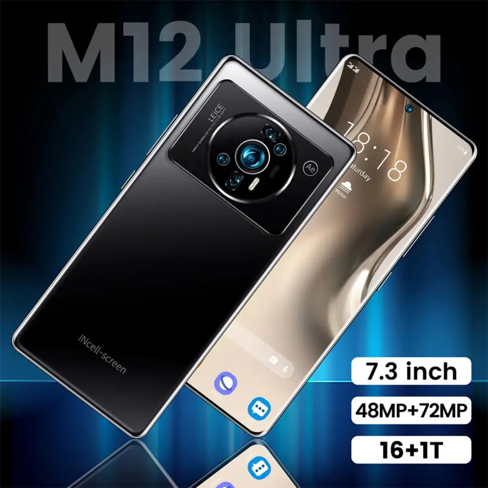 Ultra-thin  Practical 7.3 Inch Long Standby Time Mobile Phone 4G 5G 16GB/1TB 7300mAh Battery Phone 48 72MP Camera