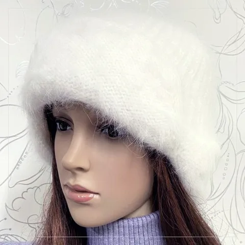 Новая зимняя женская шапка LILIYABAIHE с защитой ушей, Вязаная Шерстяная Ангорская простая и стильная металлическая застежка-пуговица.