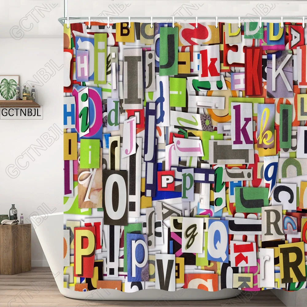 

Креативная художественная занавеска для душа с гравировкой букв, Ретро Декор в деревенском стиле для ванной комнаты, Противоскользящий ков...
