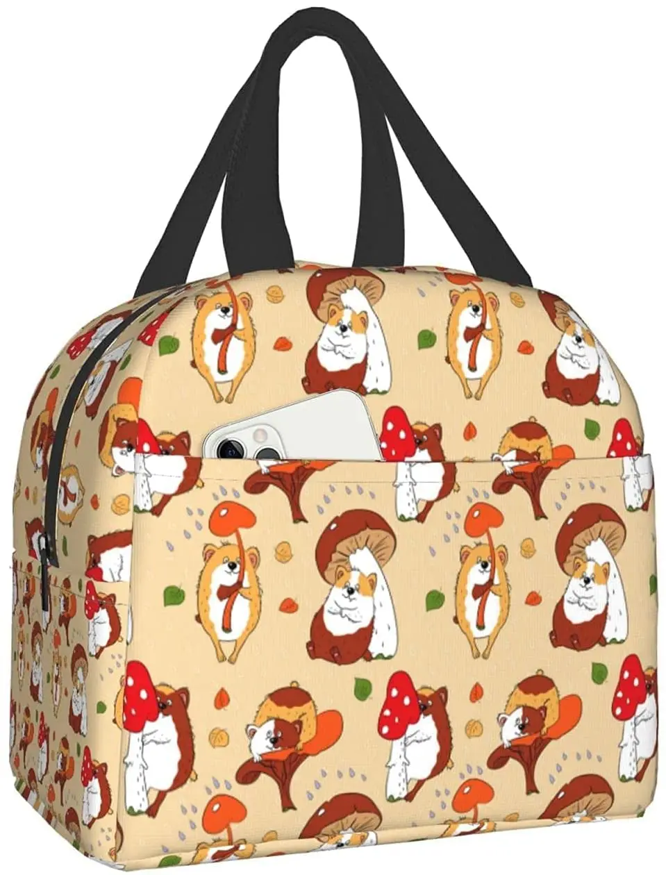 

Guinea Pigs And Mushrooms Lunch Bag For Women Men Kids Lunch Box Insulated Lunch Tote Bag for Office Work School Picnic Beach
