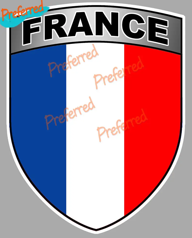

France Flag Crest Shield Arms 10cmx8cm Decal Sticker