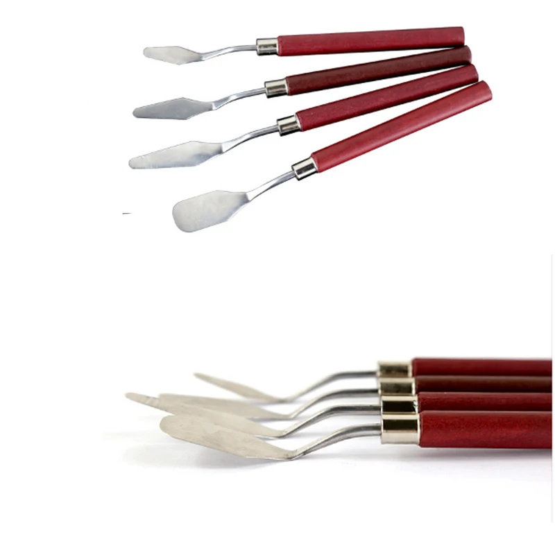 Набор из 4 штук Малярные скребки Художественные аксессуары Каллиграфическая палитра Шпатель-нож Краски Поставки.