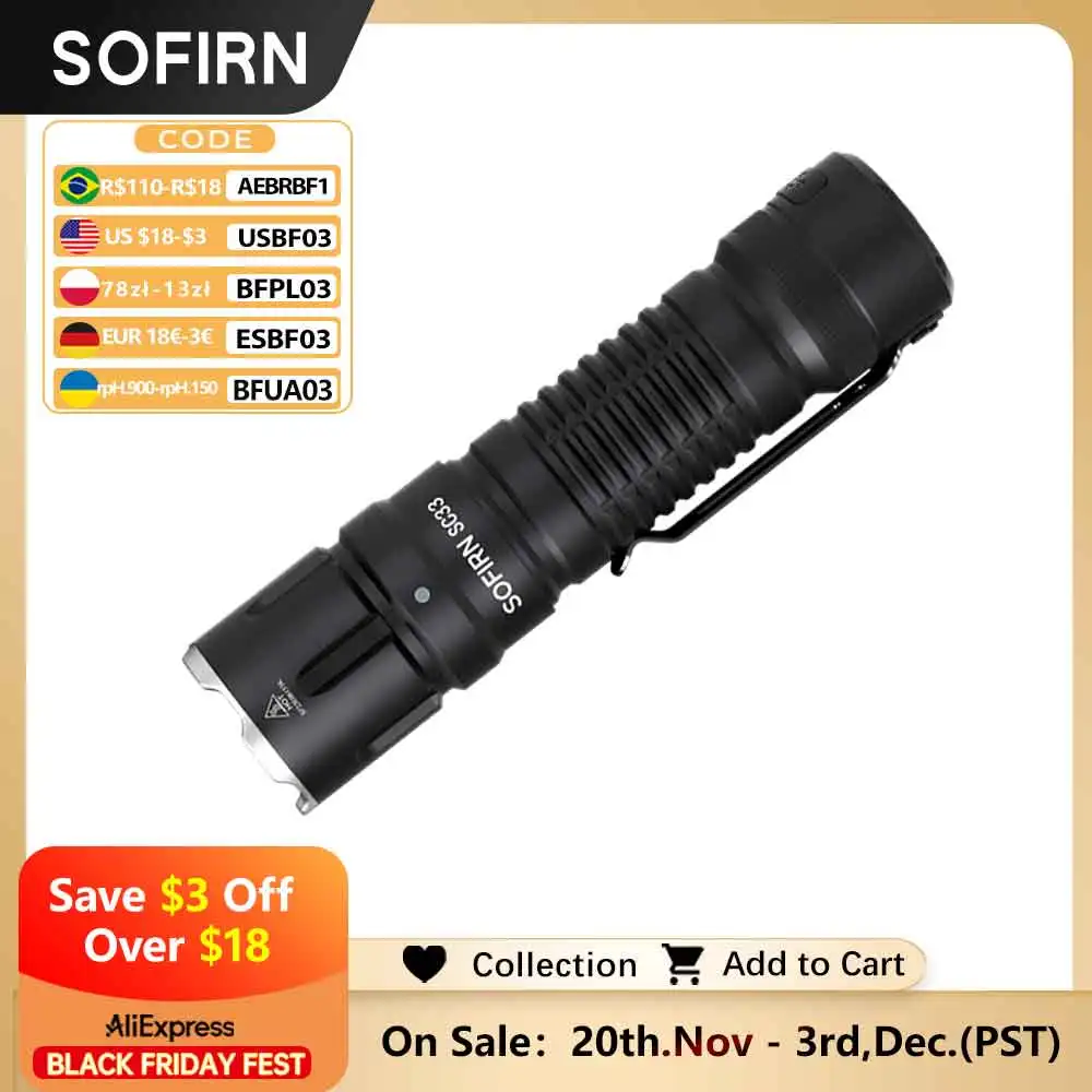 

Sofirn SC33 тактический фонарик XHP70.3 5200лм