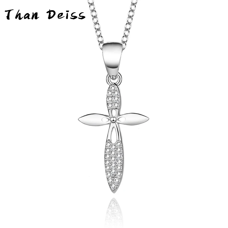 Купи S925 Sterling Silver Zircon Jewelry Pendant Necklace For Women Temperament Cross Pendant Believers In Jesus Necklace за 335 рублей в магазине AliExpress