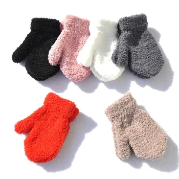 1-4years Children Winter Warm Gloves Baby Girls Baby Boys Toddler Knitted Acrylic Gloves For Baby Warm Rope Full Finger Mittens 1