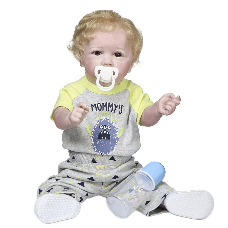 

PK 55CM 22inch popular reborn Saskia bebe doll reborn toddler baby in long dress handmade collectible art doll bath toy