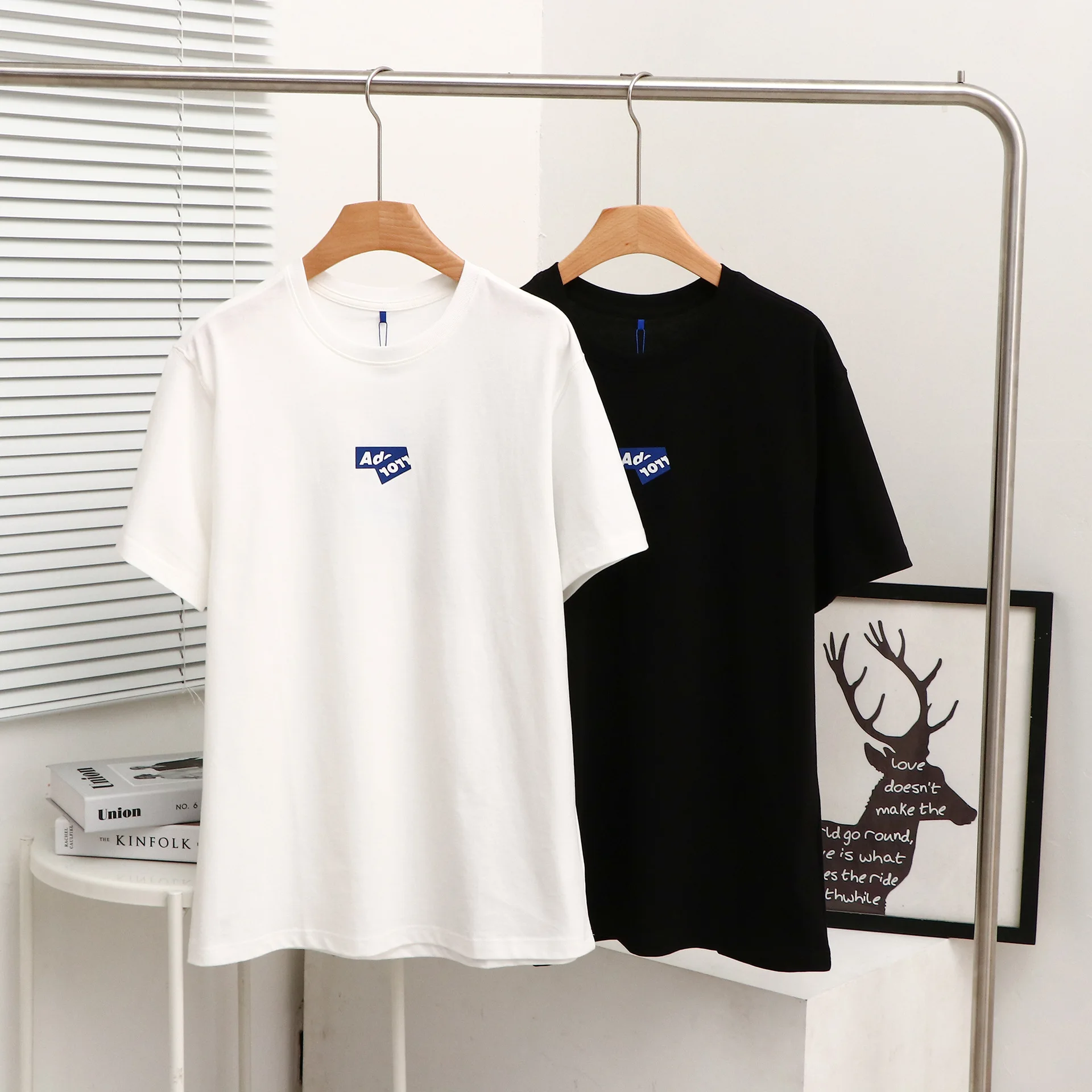 

ADER ERROR Spring and Summer New Korean Chaozhou Brand Cotton T-shirt Folding Printing Couple Loose Round Neck Letters