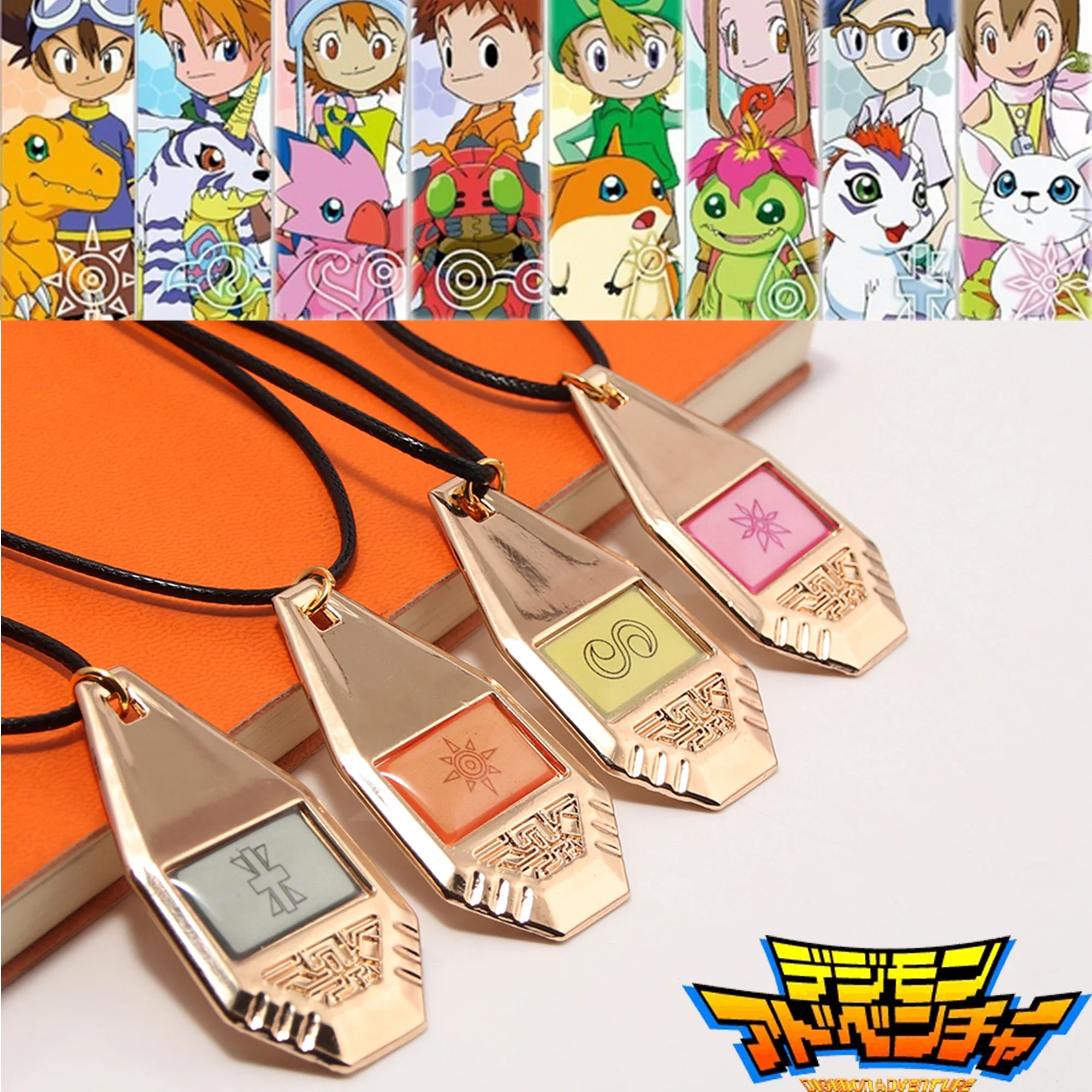 Фото Ожерелье Digimon Adventure, ювелирные изделия, косплей Digvice, аниме-фигурки, аксессуары, значки с тотемом, подвески на рюкзак, детские игрушки, подарки №1