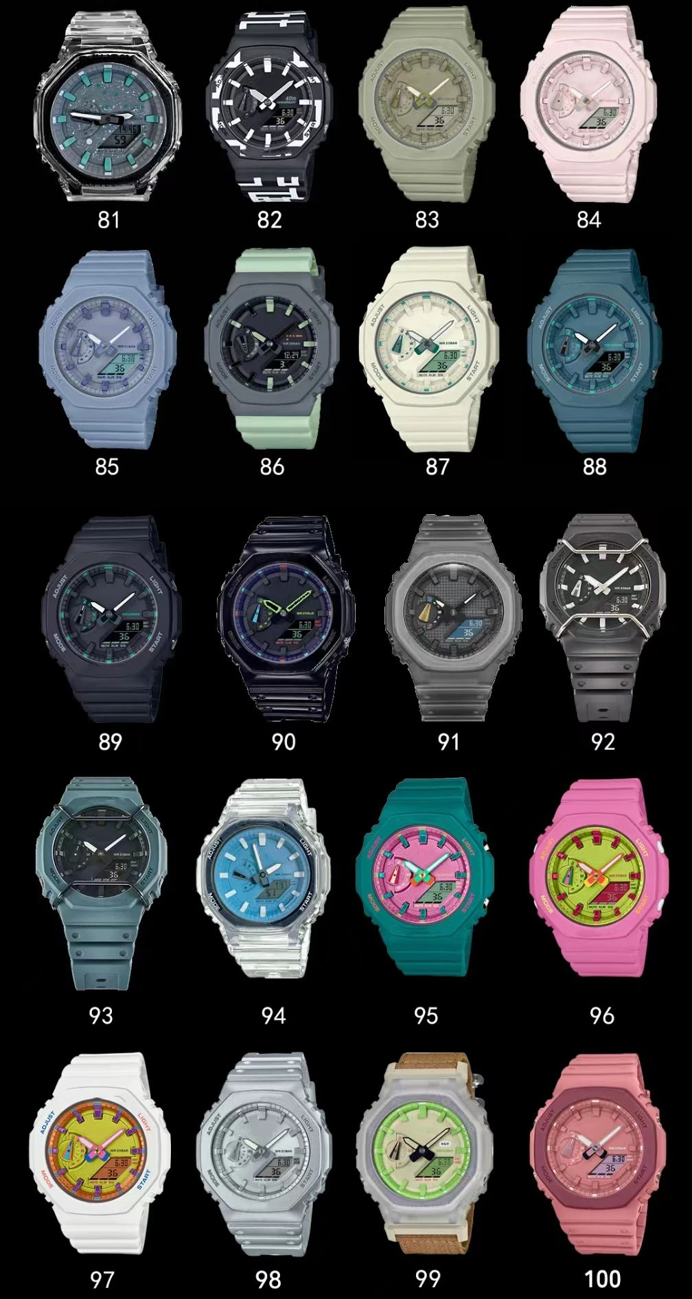 

Мужские спортивные цифровые кварцевые часы 2100, оригинальные противоударные часы, полнофункциональные, со съемной сборкой в мире времени, серия дуба