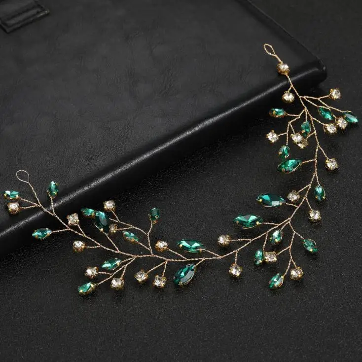 Женская длинная повязка на голову с жемчугом и кристаллами