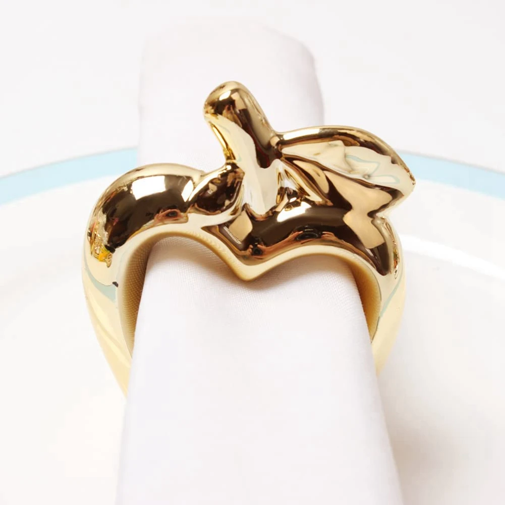 6 шт. кольца для салфеток Apple металлическое покрытие винтажный держатель