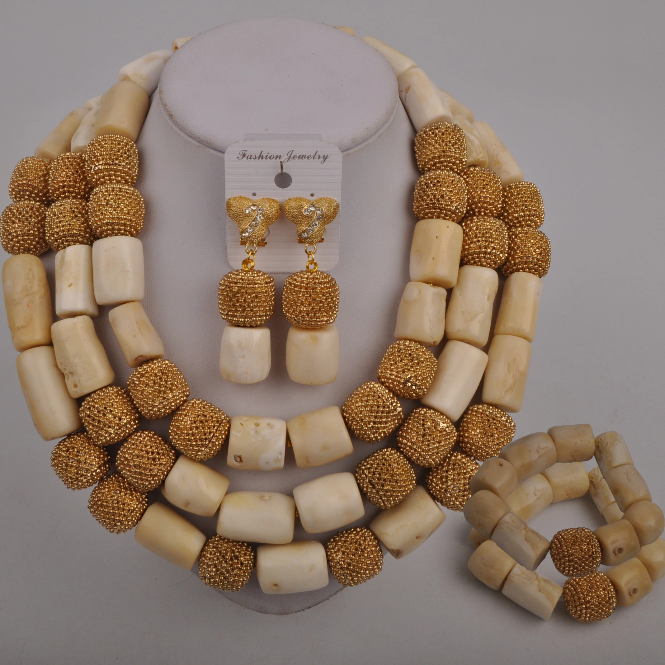 

Whtie Coral Beads African Jewelry Sets for Women