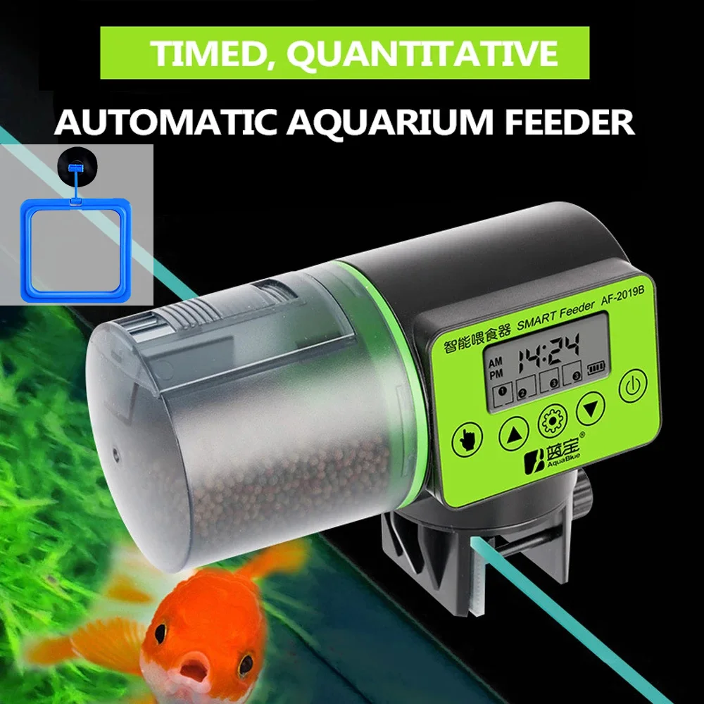 

Умная Регулируемая автоматическая кормушка для рыб K19, автоматический дозатор для аквариума с ЖК-дисплеем, таймером и индикатором, аксессуа...