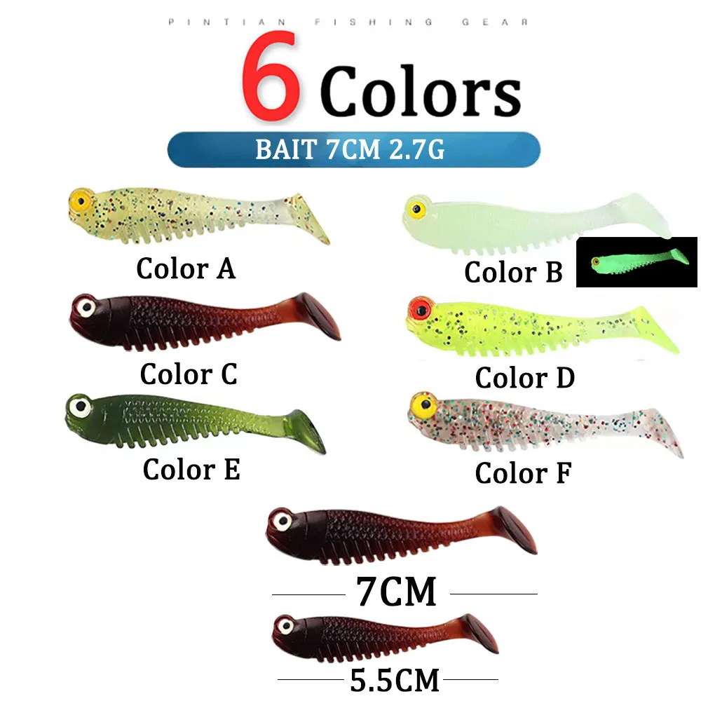 A set of soft rig bait Cluster Lure artificial silicone soft bait fake bait sea fishing bait bait set T Tail Wobbler Pesca bait