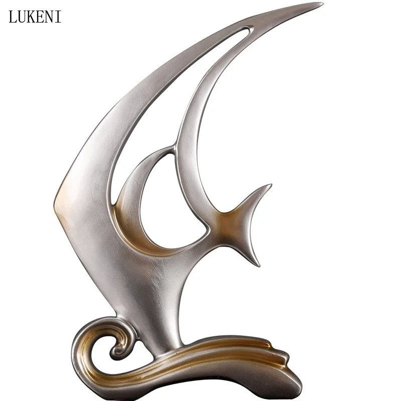 

Простая и современная креативная поделка Lucky Fish из смолы, украшение для дома, украшение для крыльца, гостиной, модель, украшение для комнаты