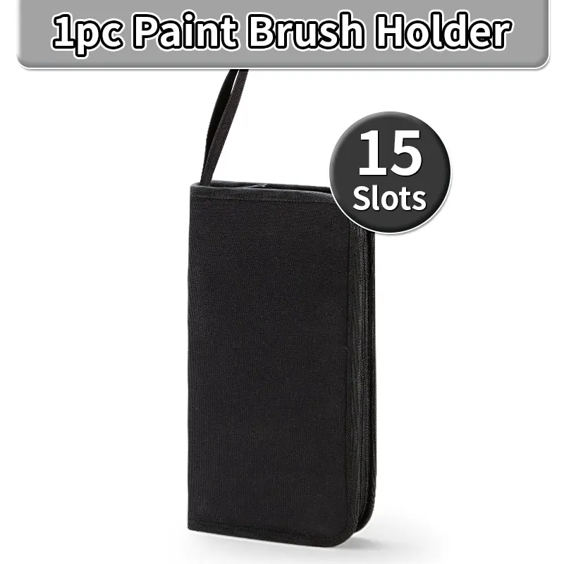 

Складной чехол для кистей 15 отделений черный