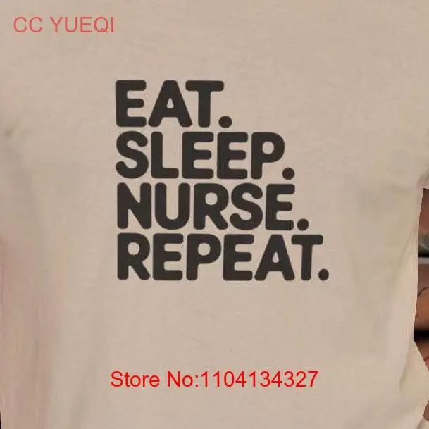 Футболка из джерси Eat Sleep Nurse повседневная одежда для медсестер и медицинских