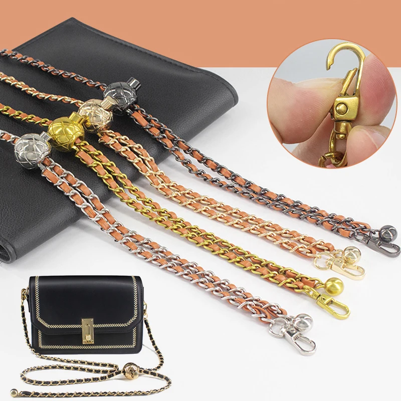 

Shoulder Bag Strap Parts Purse Chain For Ladies Bag Small Gold Beads Round Ball Chain Shoulder Straps Thin Chain Bag Accessories