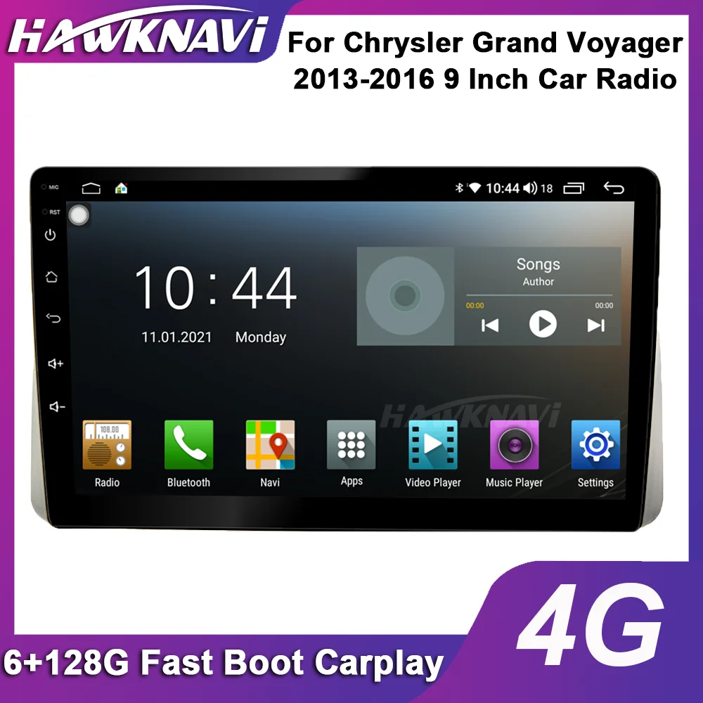 

Hawknavi 9 Inch 6+128G Car Radio For Chrysler Grand Voyager 2013-2016 Auto GPS Navigation Multimedia Player Stereo Headunit