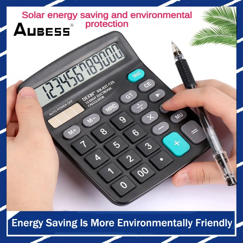 

Energy Saving 12 Digit Scientific Calculator Office Financial Special Student Exams Solar Battery Dual Use Calculator Stationery