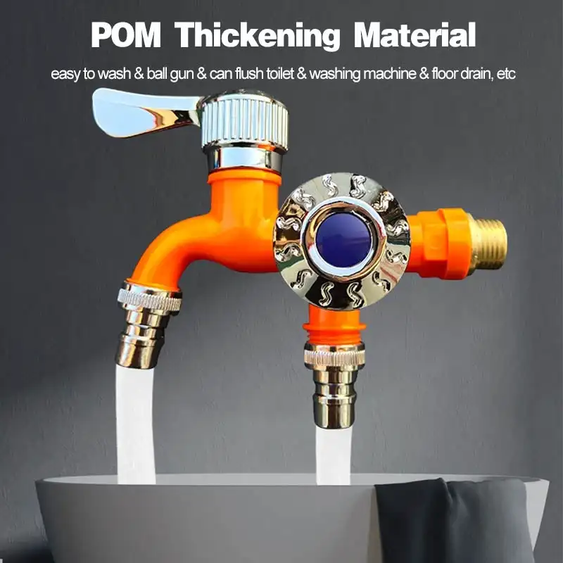 

Multifunction 3/4" Outdoor Antifreeze Double Handle Dual Control Faucet Single Cold Spray Gun Faucet Bathroom Metal Faucet 2022