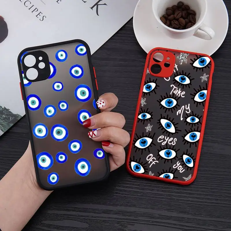 

Lucky Eye Blue Evil Eye Print Phone Case matte transparent For iphone 11 12 13 6 s 7 8 plus mini x xs xr pro max cover