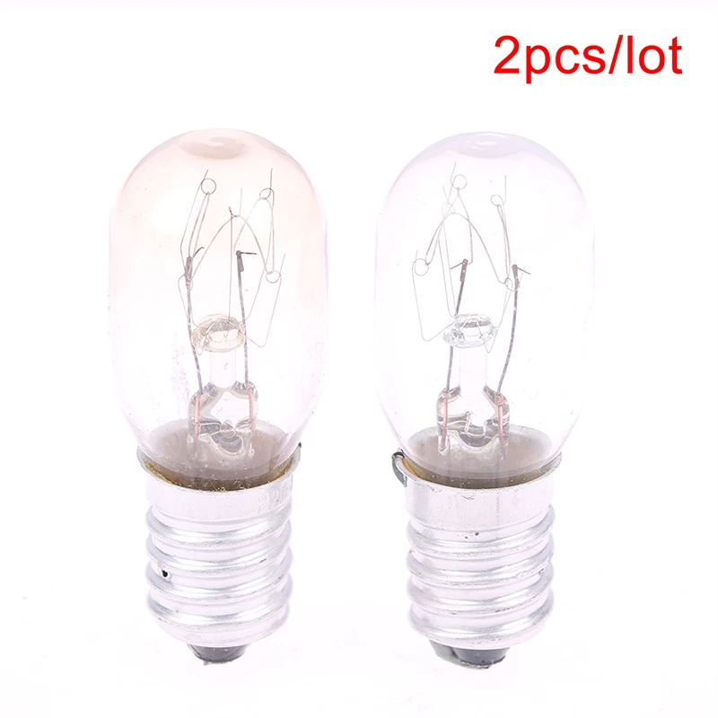 

2Pcs Light Bulb 15W Refrigerator Head Bulbs Aluminum Small Screw Mouth Microwave Bulbs Incandescent Tungsten Lamp Bulb
