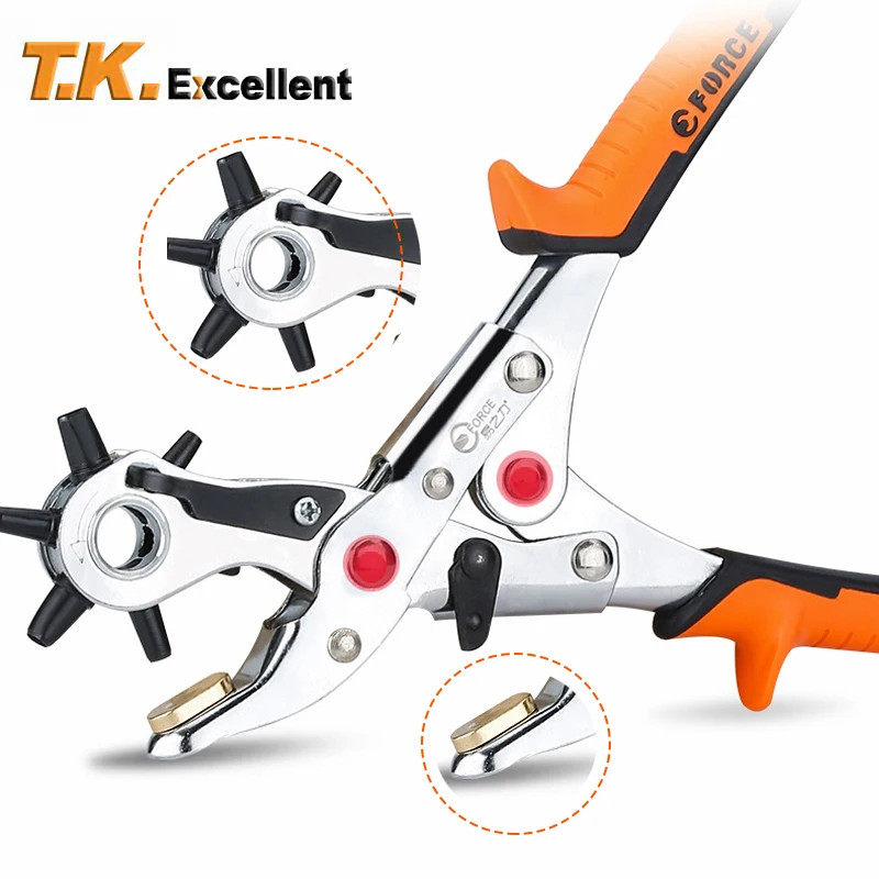 

Revolve Punch Pliers Punch Hole Tool Leather Belt Puncher Crafts Eyelet Puncher For Watch Band Strap Rubber Shoes Canvas Paper