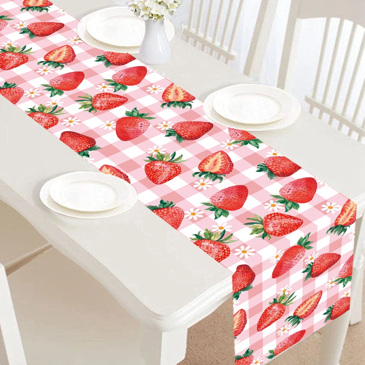 Скатерть в виде клубники для детей праздничный декор дня рождения с клубникой