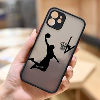 basketball basket dunk phone case for iphone 12 11 13 pro max x xr xs se2020 6s 7 8 plus hard shockproof black cover case