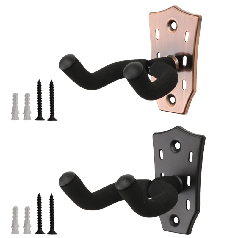 

77HC Guitar Hangers Wall Hook Holder Stand Guitar Wall Mount Metal Guitar Wall Hanger Guitar Holder with Protective Sponge