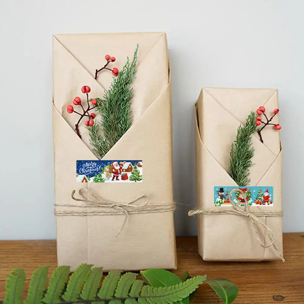 

Santa Claus Label Sticker Festive Holiday Gift Sealing Stickers 120pcs/roll Christmas Labels with Santa Claus Snowman for Candy