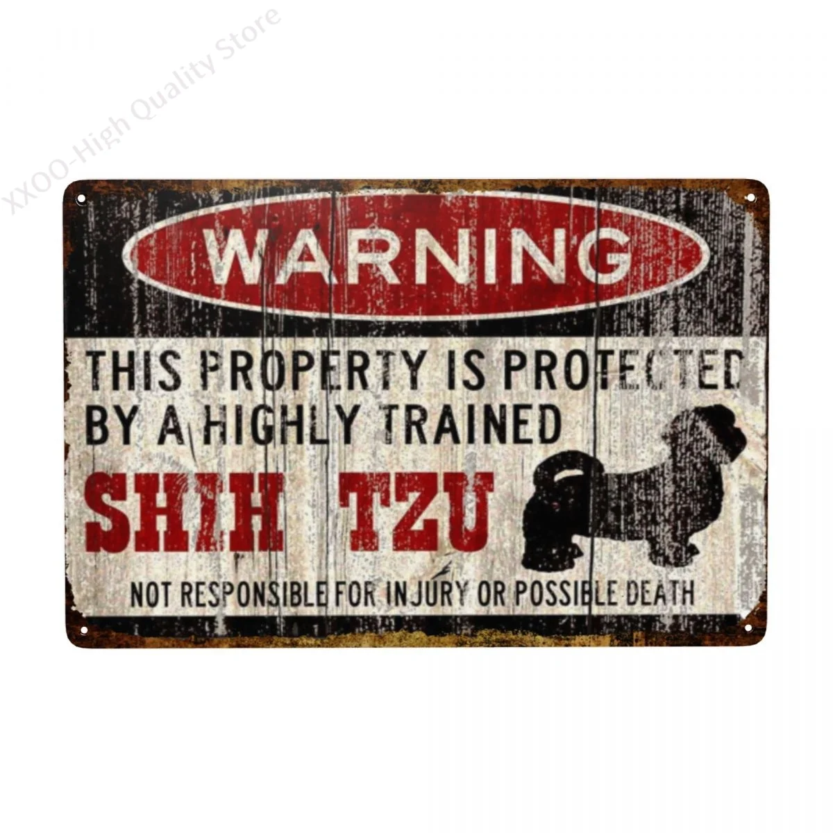 

Shih Tzu Sign Funny Metal Signs Dog Warning Sign Vintage Tin Metal Sign Bar Club Cafe Garage Wall Decor Farm Decor Art 20x30cm