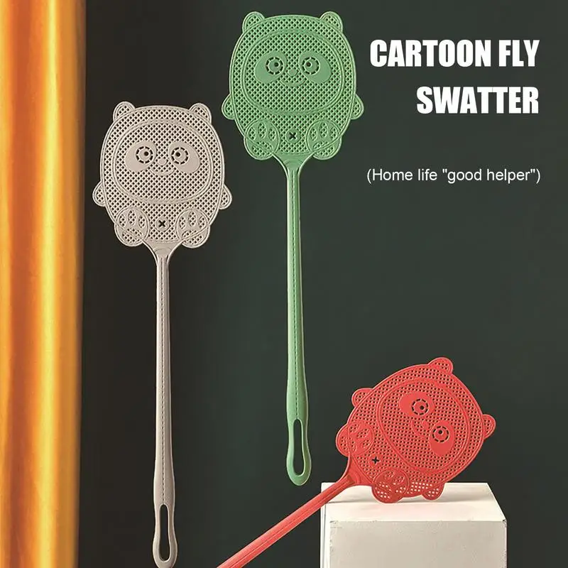 

Cartoon Panda Fly Zapper Swatters Summer Night Baby Sleep Protect Tools Long Handle Fly Swatter Fly Catcher For Indoor Outdoor