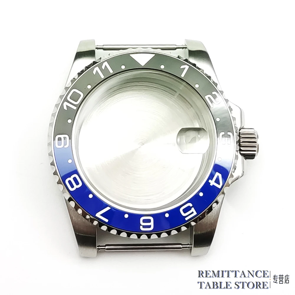 

Watch case 40mm 316L stainless steel case ceramic GMT Bezel mineral glass suitable for NH35 NH36 miyota 8205 8215 2813 movement