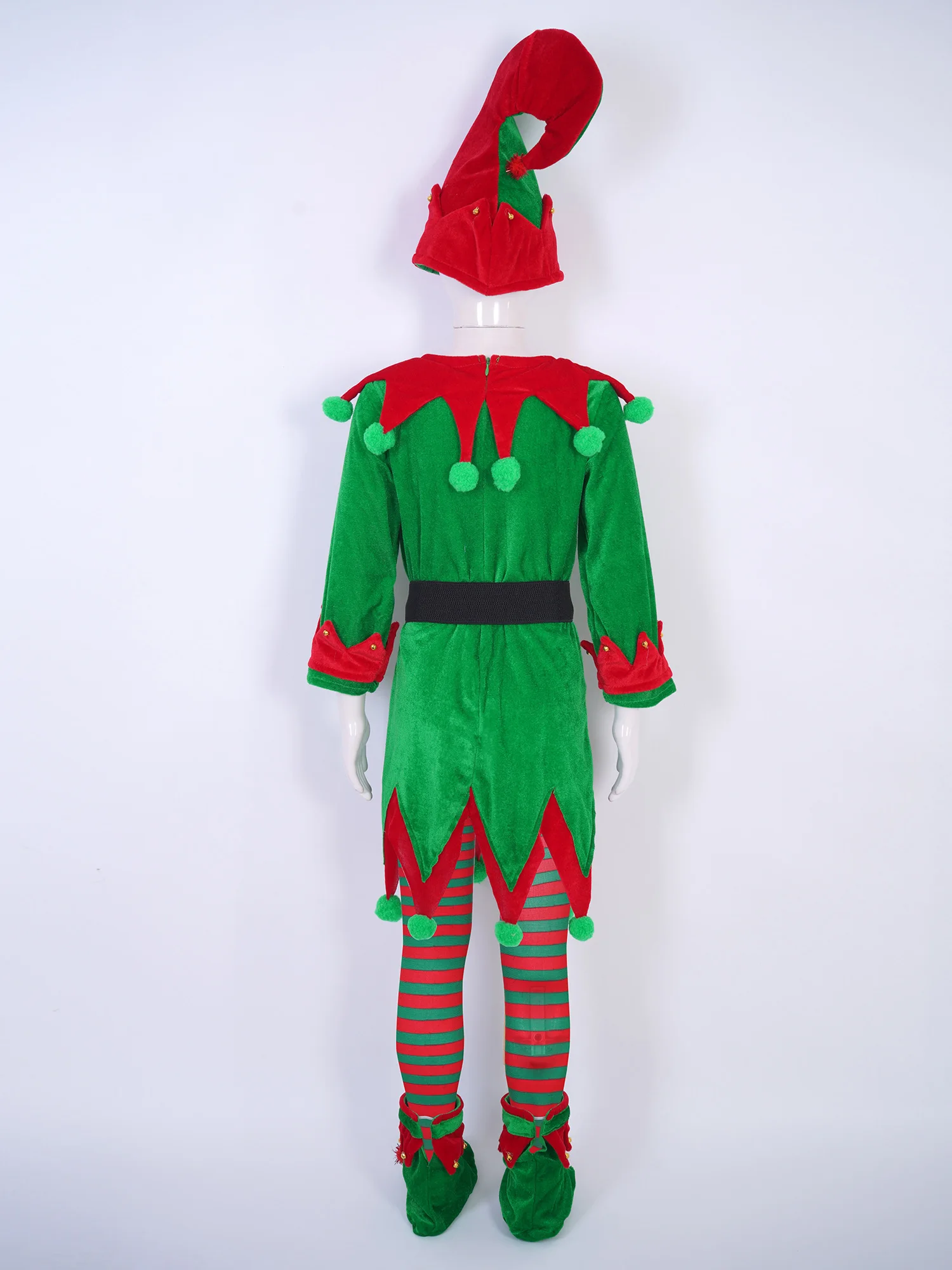 6 шт. детский рождественский костюм Санта-Клауса и эльфа зеленый нарядный наряд
