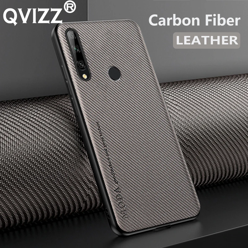

Luxury Leather Case for Huawei Y9 Prime (2019) STK-L21 STK-L22 Carbon Fiber Soft Edges Armor Shockproof Phone Cover Y9Prime2019