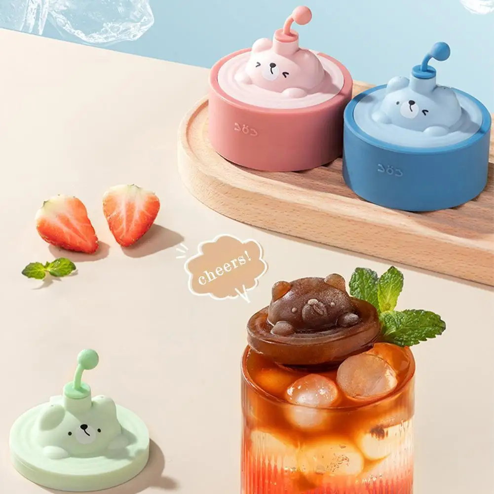 

Silicone Ice Mold Bear Shape Ice Cube Maker Cocktail Ice Mould Candy Dough Mold For Coffee Milk Tea Fondant Whiskey Ice Mol A4w8