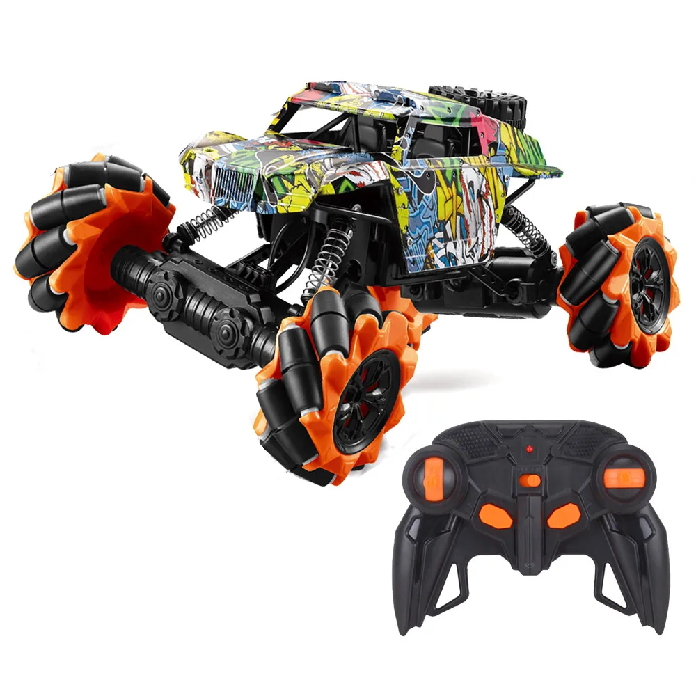 

PUXIDA 1:16 4WD RC Car 2.4G Radio Remote Control Graffiti SUV 360 Rotary Cars Off-Road Control Car Toys For Children Boys Gift