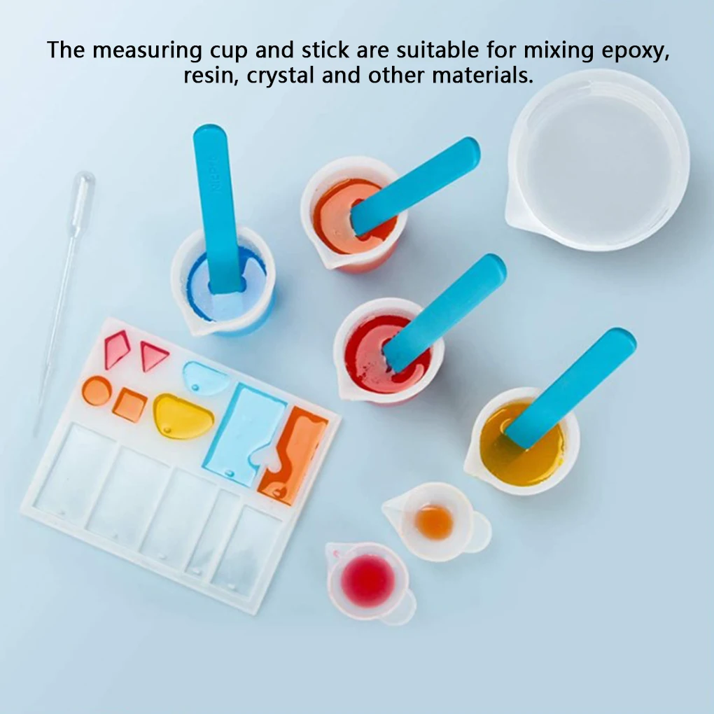 

38PCS/Set Resin Measure Cups Silicone Crafts Epoxy Mixing Tools Household Craftsman Stirring Stick Dropper Measurement
