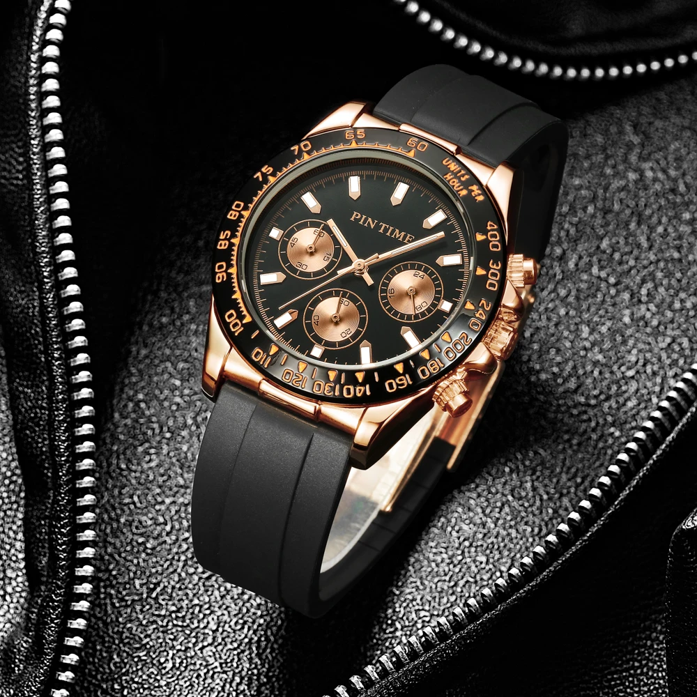 Hot Mens Watches Brand Luxury Silicone Strap Waterproof Sport Quartz Chronograph Military Watch Men Clock Relogio Masculino+BOX