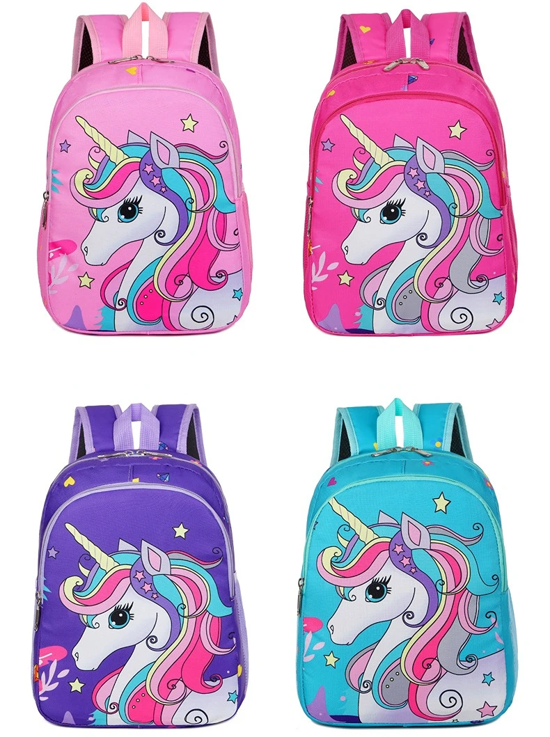 Children's Fashion Cartoon Lovely Unicorn Waterproof School Bag for Kindergarten Boys and Girls Children Leisure Nylon Backpacks