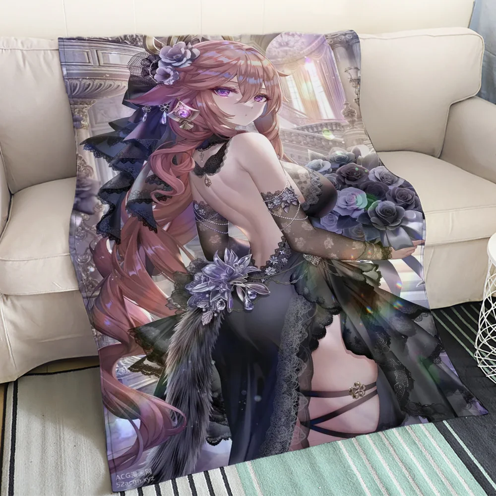 Мягкое Плюшевое Одеяло Genshin Для Декоративного Дивана Наколенник