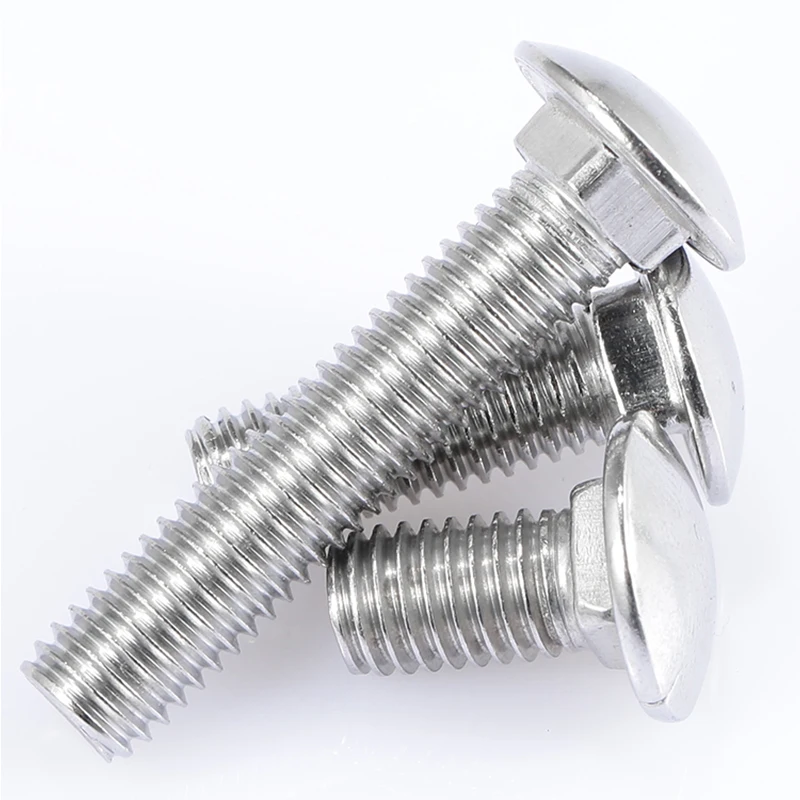 

Stainless Steel 304 Carriage Screws Half Round Head Square Neck Shelf Bolts Bolts For Car Number M4 M5 M6 M8 M10 M12
