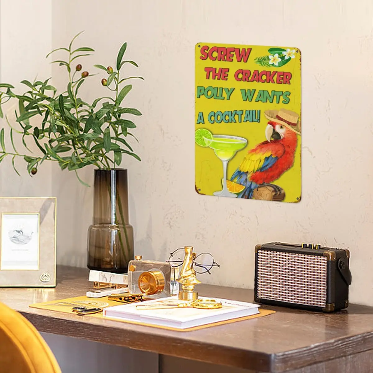 Ретро Metl Sgn Screw The Crcker Polly Wnts Cocktl Tn Vntge Забавный бассейн Sgns Pto Pub Wll Decorton Swmmng Pool 12x16 nch