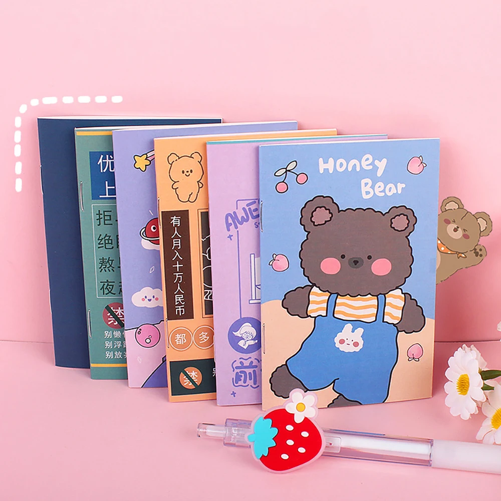 

2Pcs Simple Cartoon Planners Daily Weekly Planner Note Book Time Organizer Portable Notepad Stationery School Students Supplies