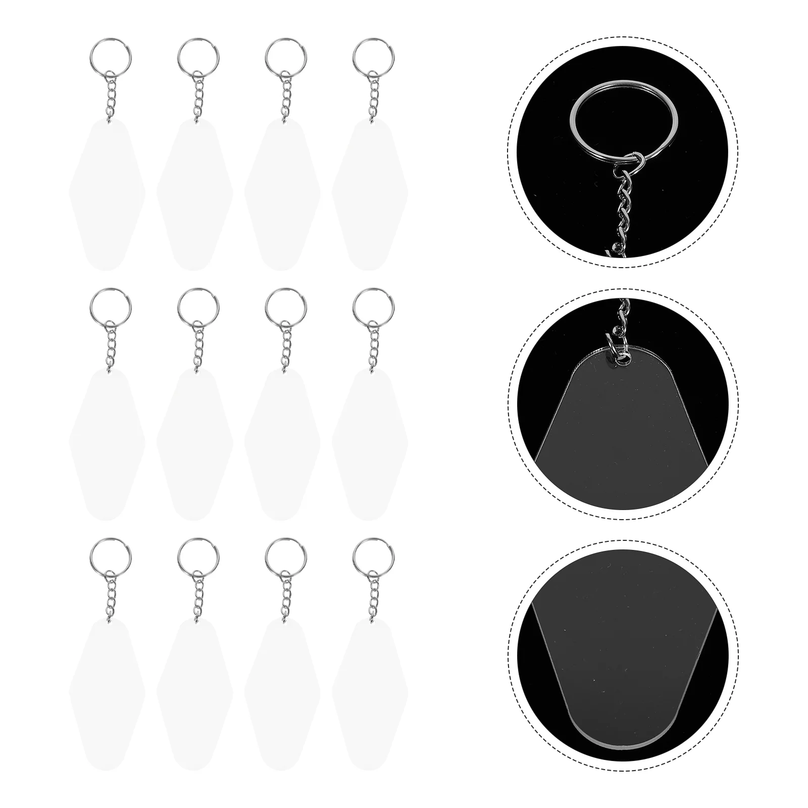 

30 Sets Key Labels Acrylics Keys ID Labels with Metal Rings Key Chain Tags